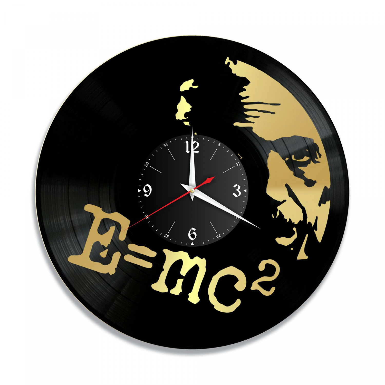 Часы настенные "Альберт Эйнштейн, золото" из винила, №1 VC-10752-1