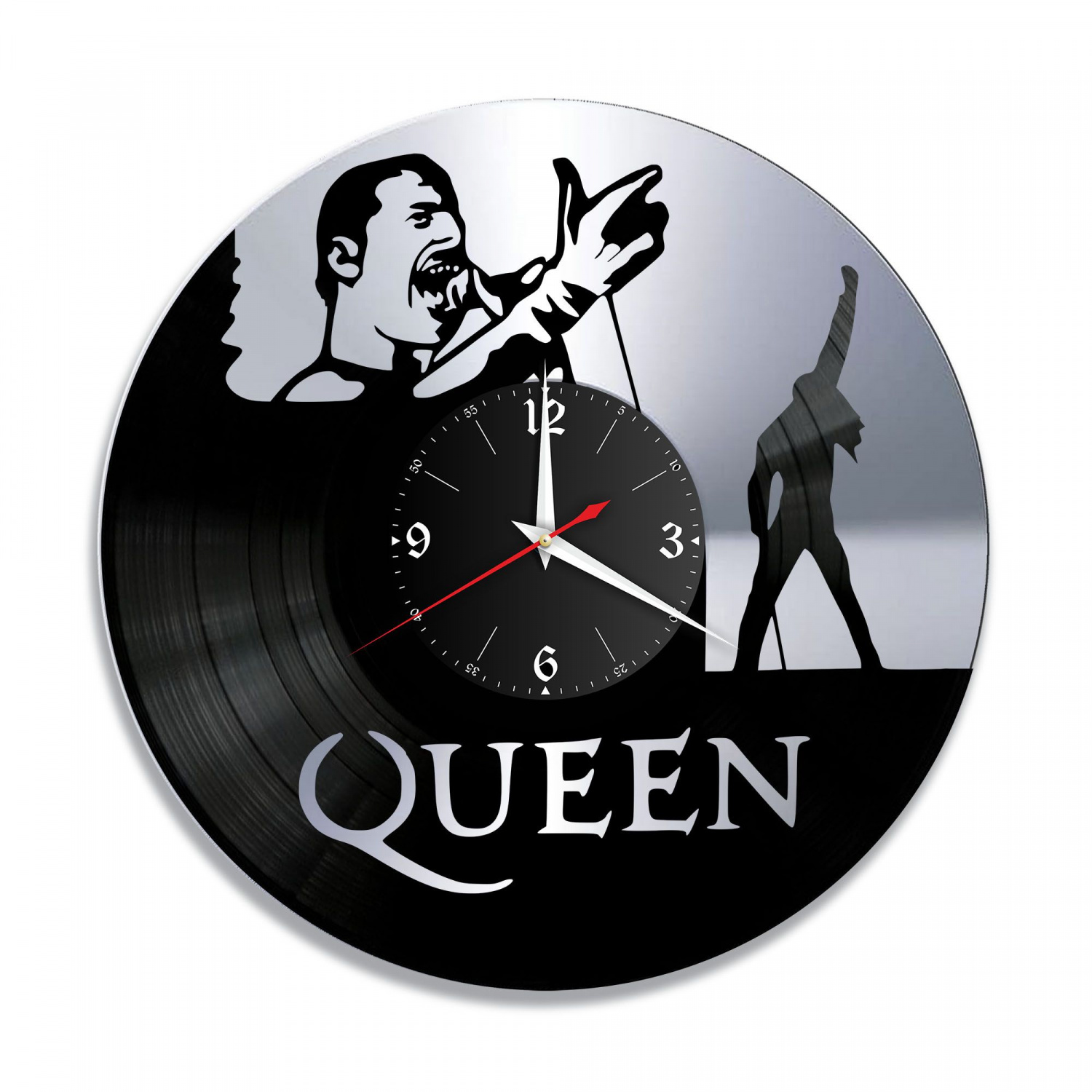 Часы настенные "группа Queen, серебро" из винила, №3 VC-10137-2