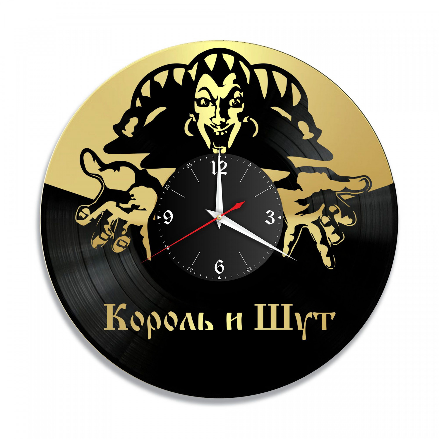 Часы настенные "КиШ (Король и Шут), золото" из винила, №2 VC-10043-1
