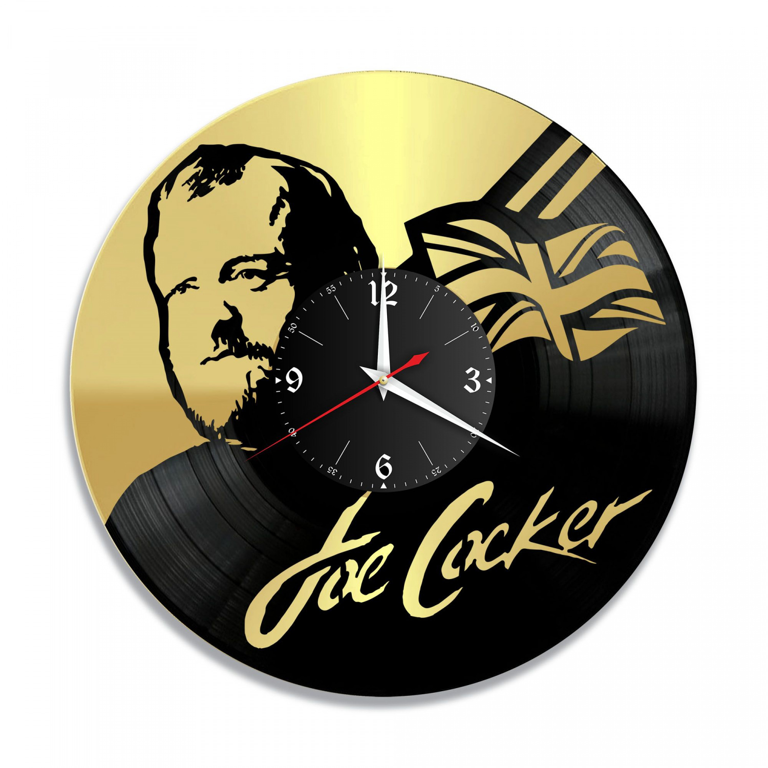 Часы настенные "Джо Кокер (Joe Cocker), золото" из винила, №1 VC-10930-1