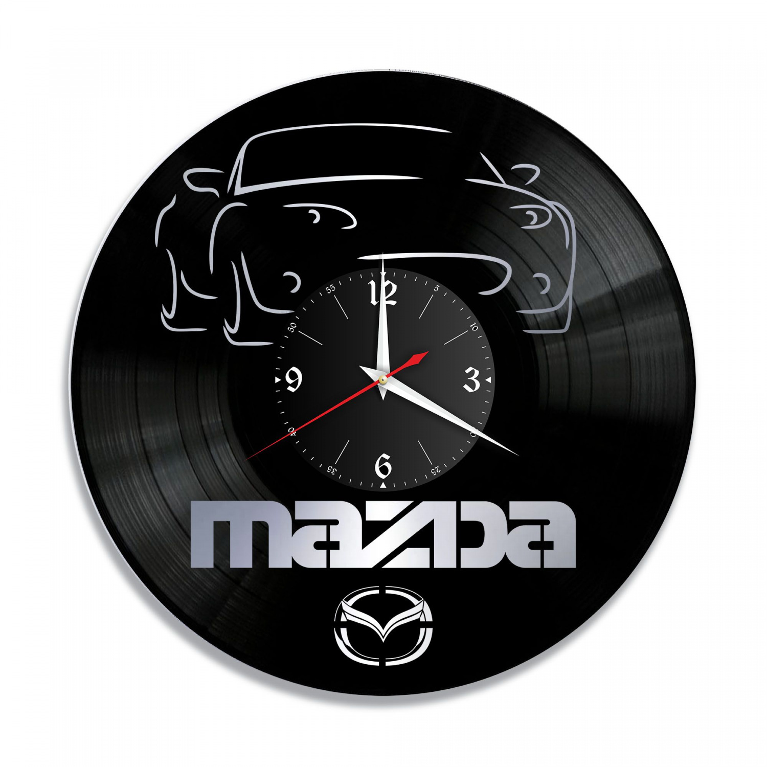 Часы настенные "Mazda, серебро" из винила, №1 VC-10419-2
