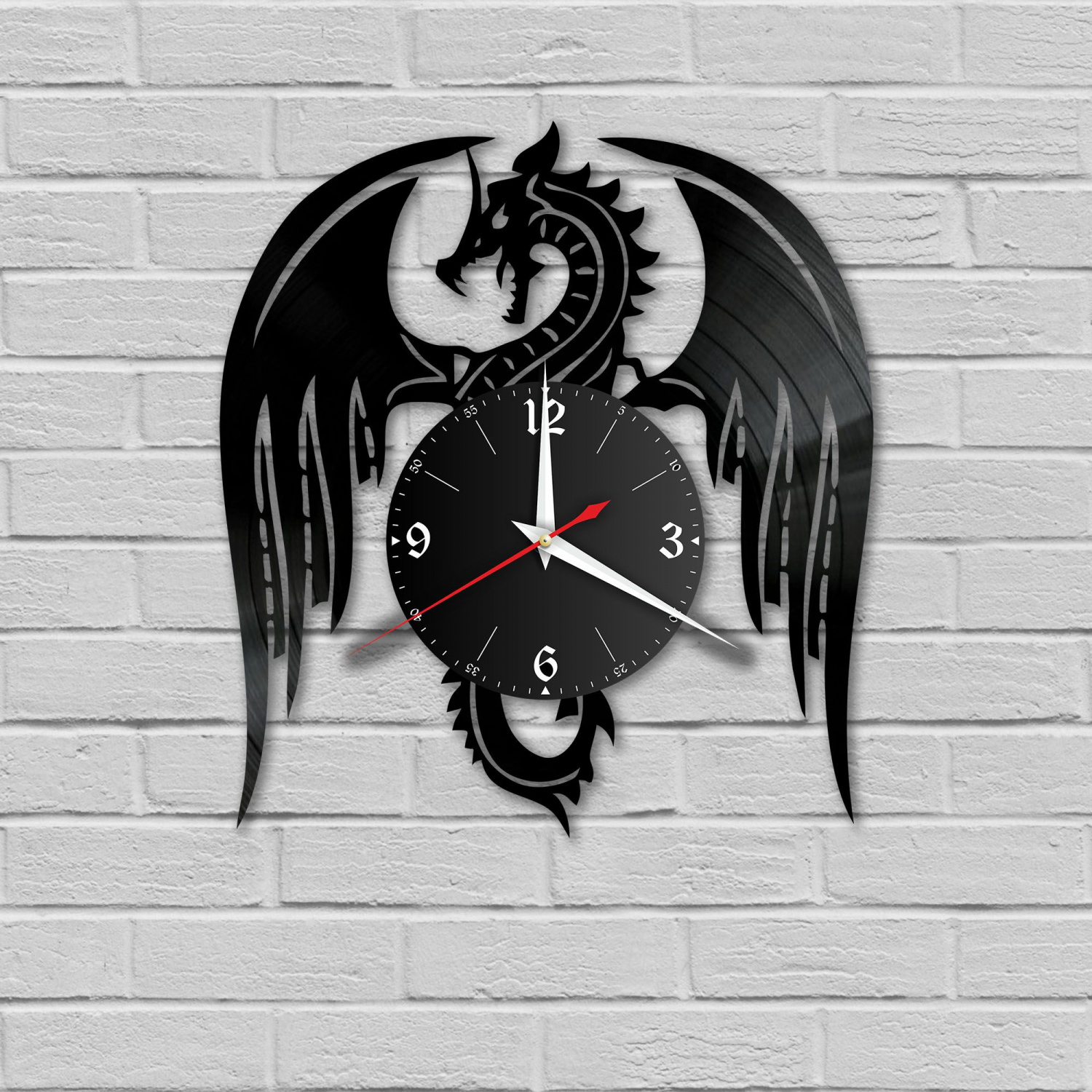 Часы настенные "Дракон" из винила, №1 VC-10784