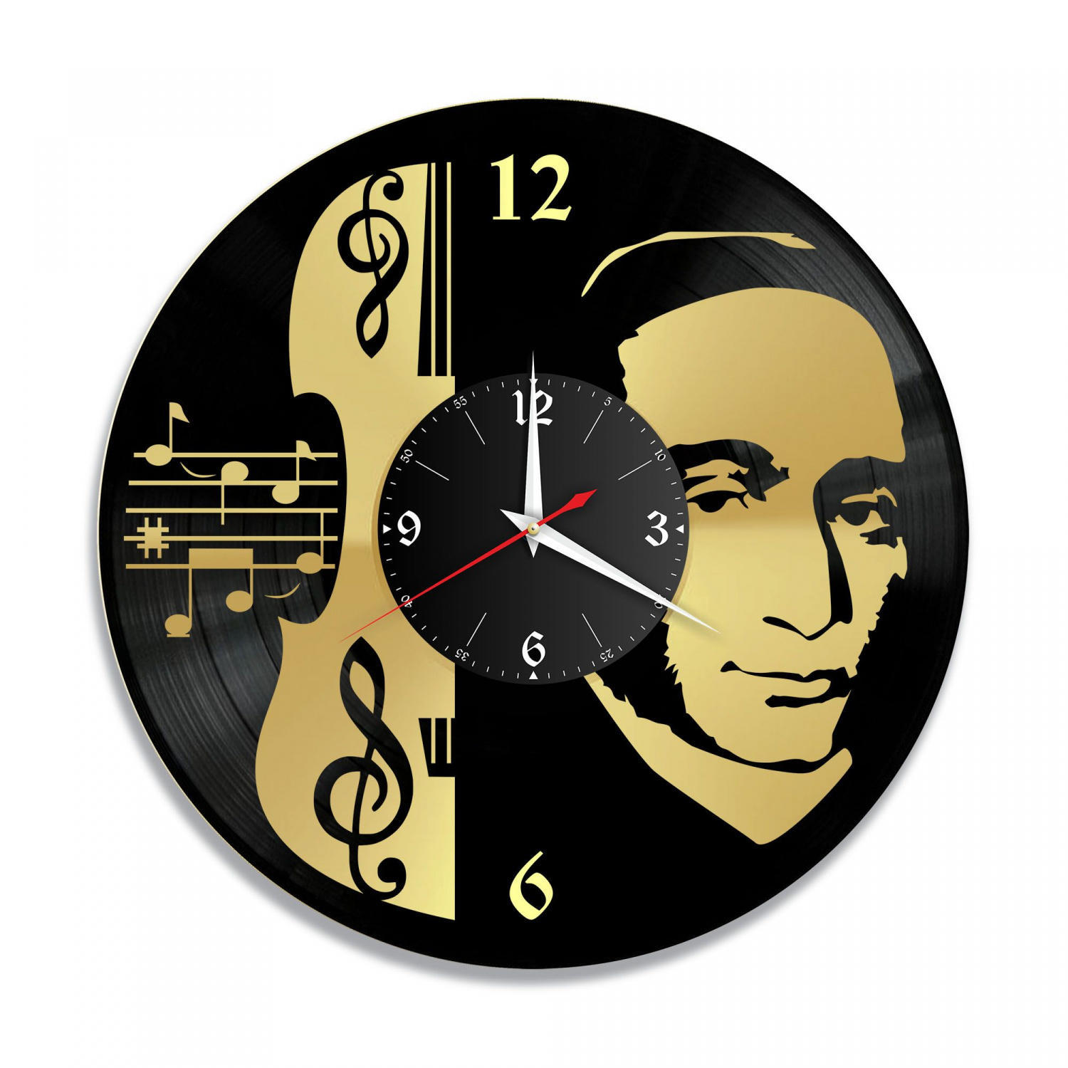 Часы настенные "Паганини (Paganini), золото" из винила, №1 VC-10263-1