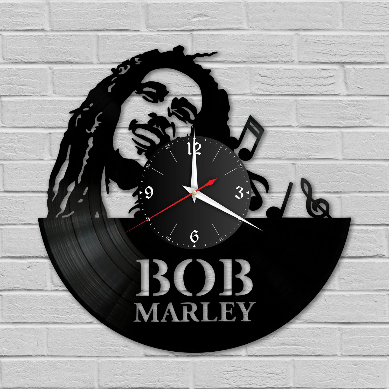 Часы настенные "Боб Марли (Bob Marley)" из винила, №2 VC-10189