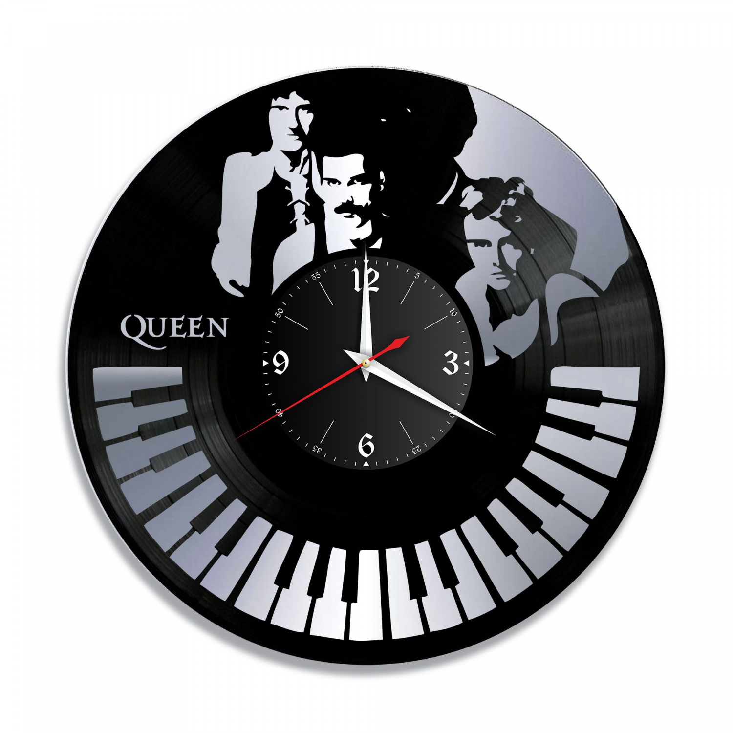 Часы настенные "группа Queen, серебро" из винила, №4 VC-10138-2