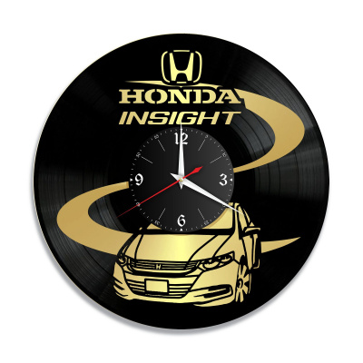 Часы настенные "Honda  Insight, золото" из винила, №1
