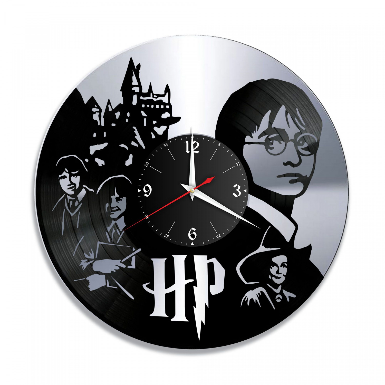 Часы настенные "Гарри Поттер, серебро" из винила, №3 VC-10358-2