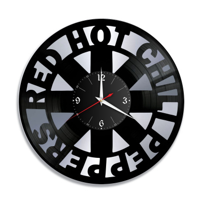 Часы настенные "группа Red Hot Chili Peppers, серебро" из винила, №2