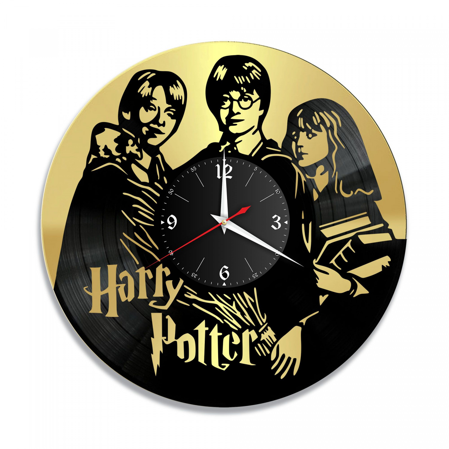 Часы настенные "Гарри Поттер, золото" из винила, №2 VC-10357-1