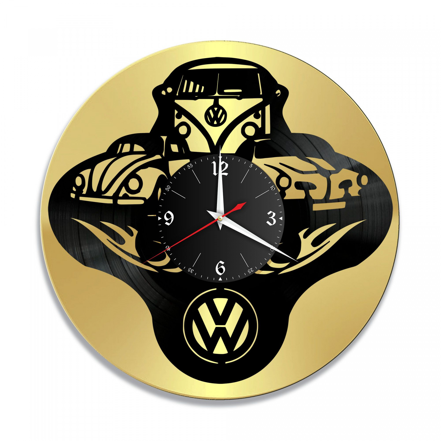 Часы настенные "Volkswagen, золото" из винила, №5 VC-10919-1