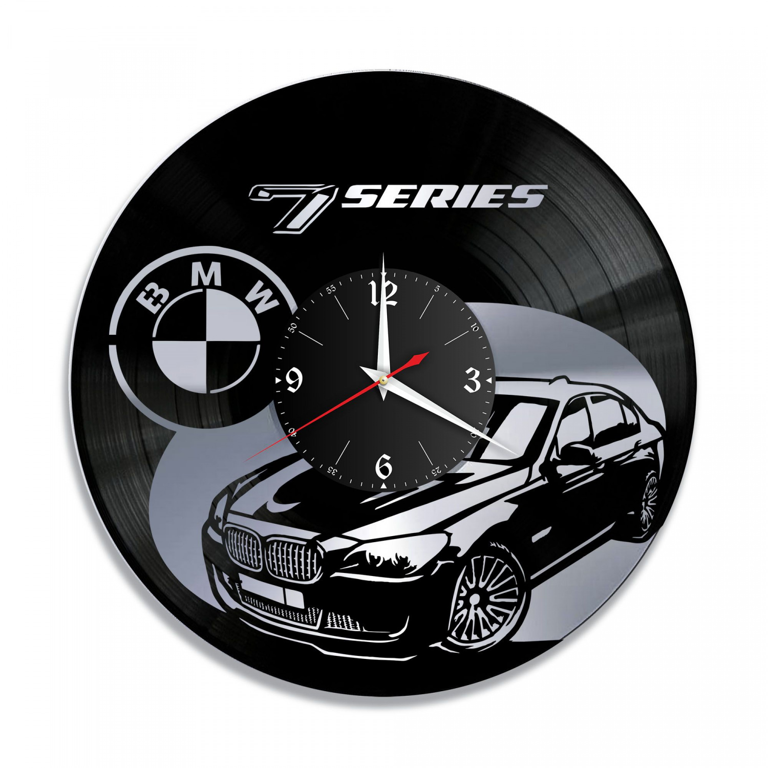 Часы настенные "BMW X7, серебро" из винила, №3 VC-10405-2