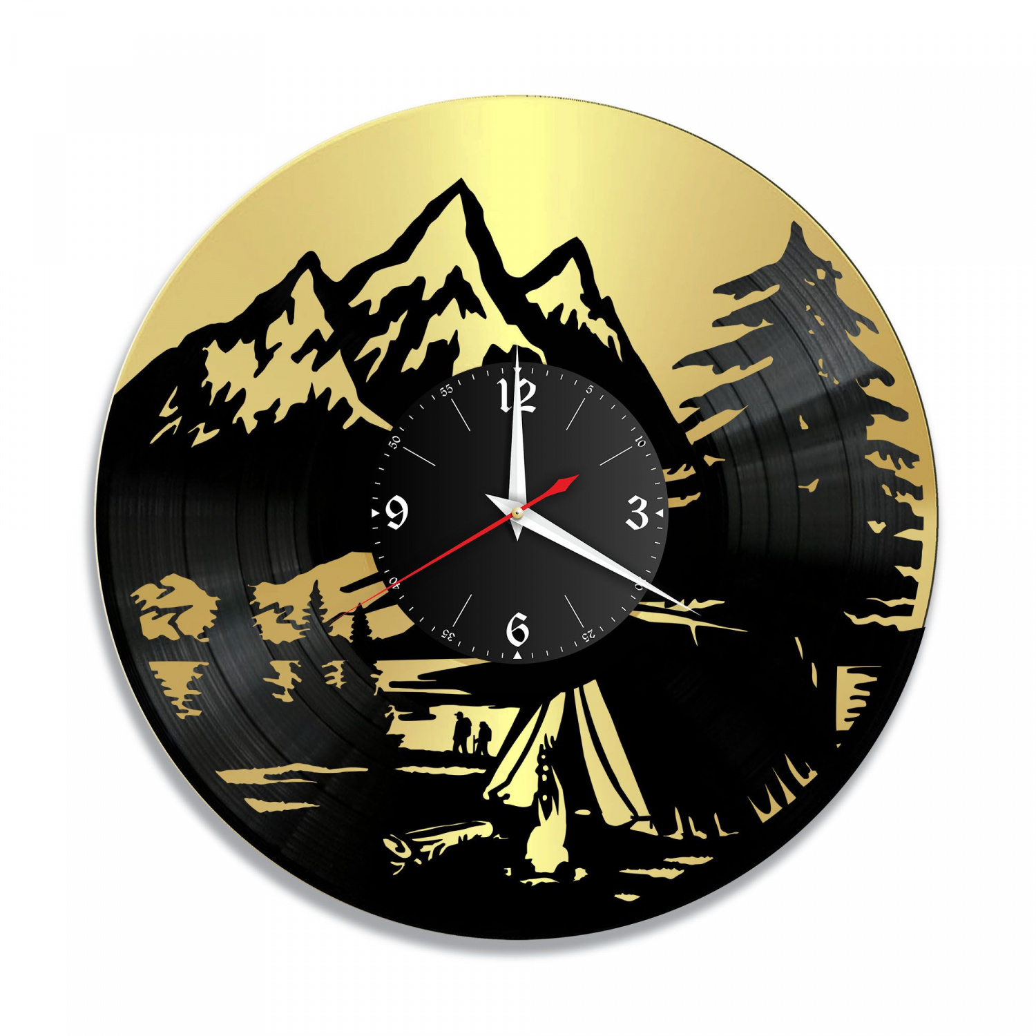 Часы настенные "Альпинизм, золото" из винила, №3 VC-10512-1