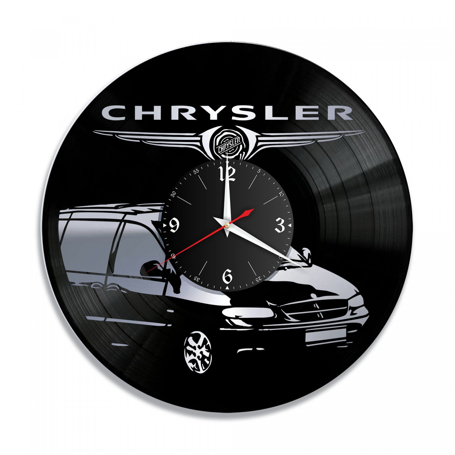 Часы настенные "Chrysler, серебро" из винила, №1 VC-10409-2