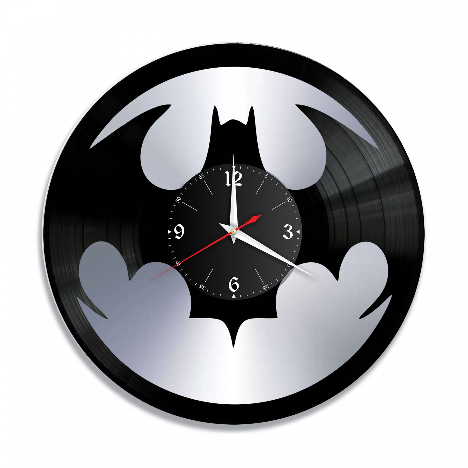 Часы настенные "Бэтмен (Batman), серебро" из винила, №4 VC-10317-2