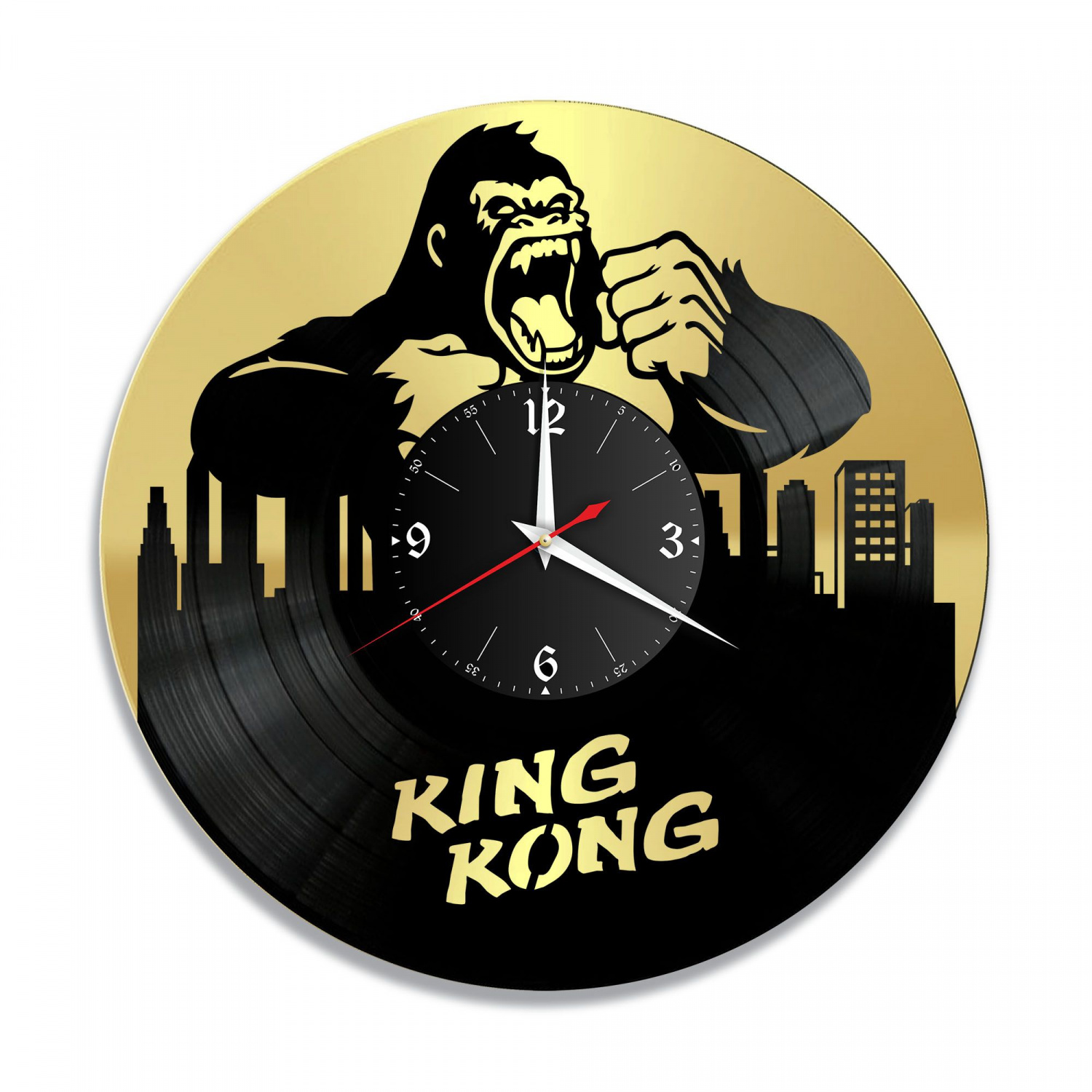 Часы настенные "Кинг-Конг, золото" из винила, №1 VC-12033-1