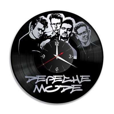 Часы настенные "группа Depeche Mode, серебро" из винила, №1
