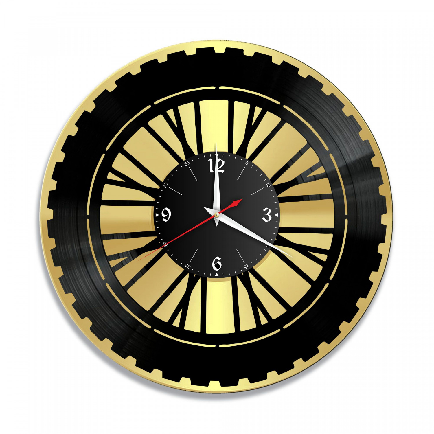 Часы настенные "Мото, золото" из винила, №18 VC-10883-1