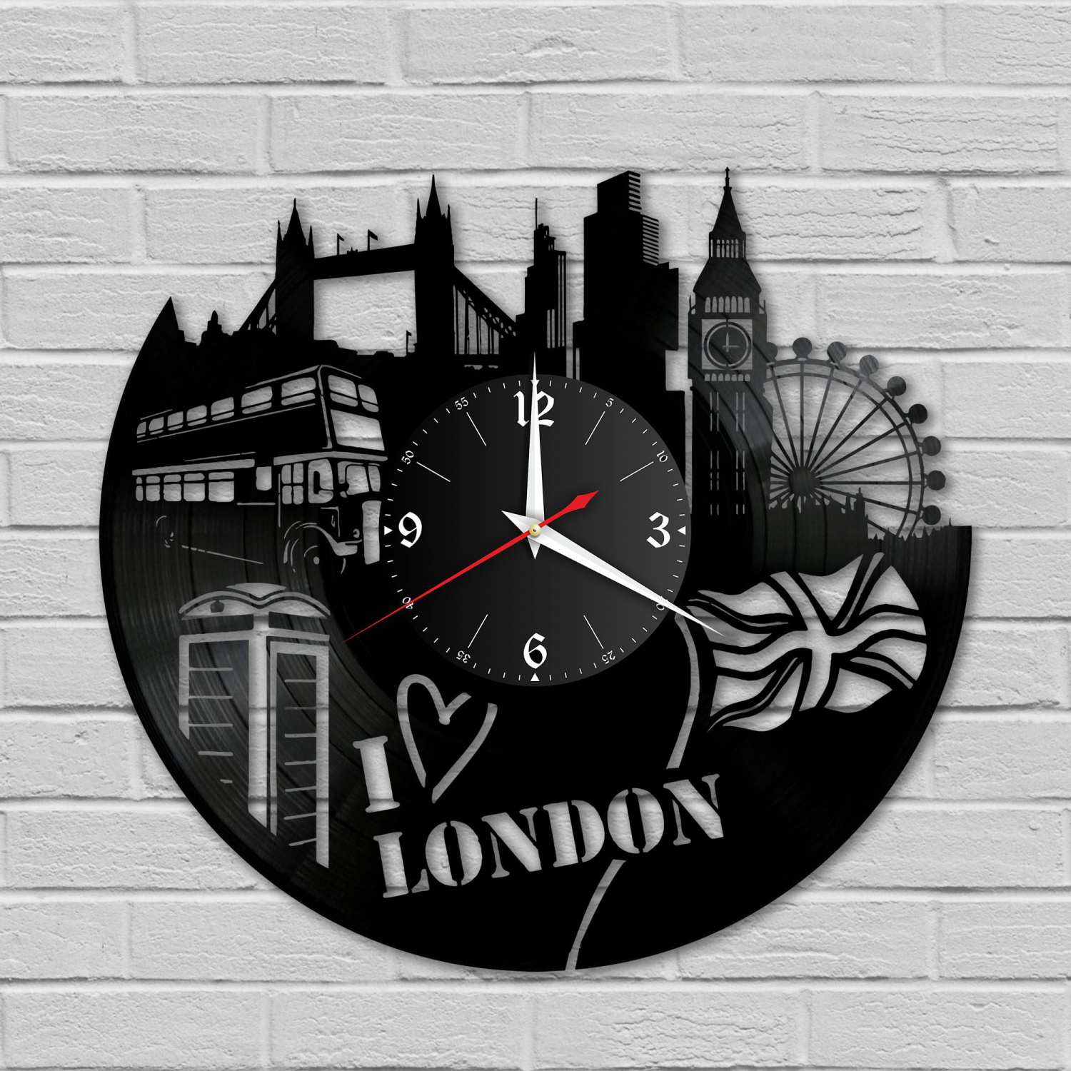 Часы настенные "город Лондон" из винила, №1 VC-10476