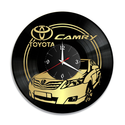 Часы настенные "Toyota Camry, золото" из винила, №3