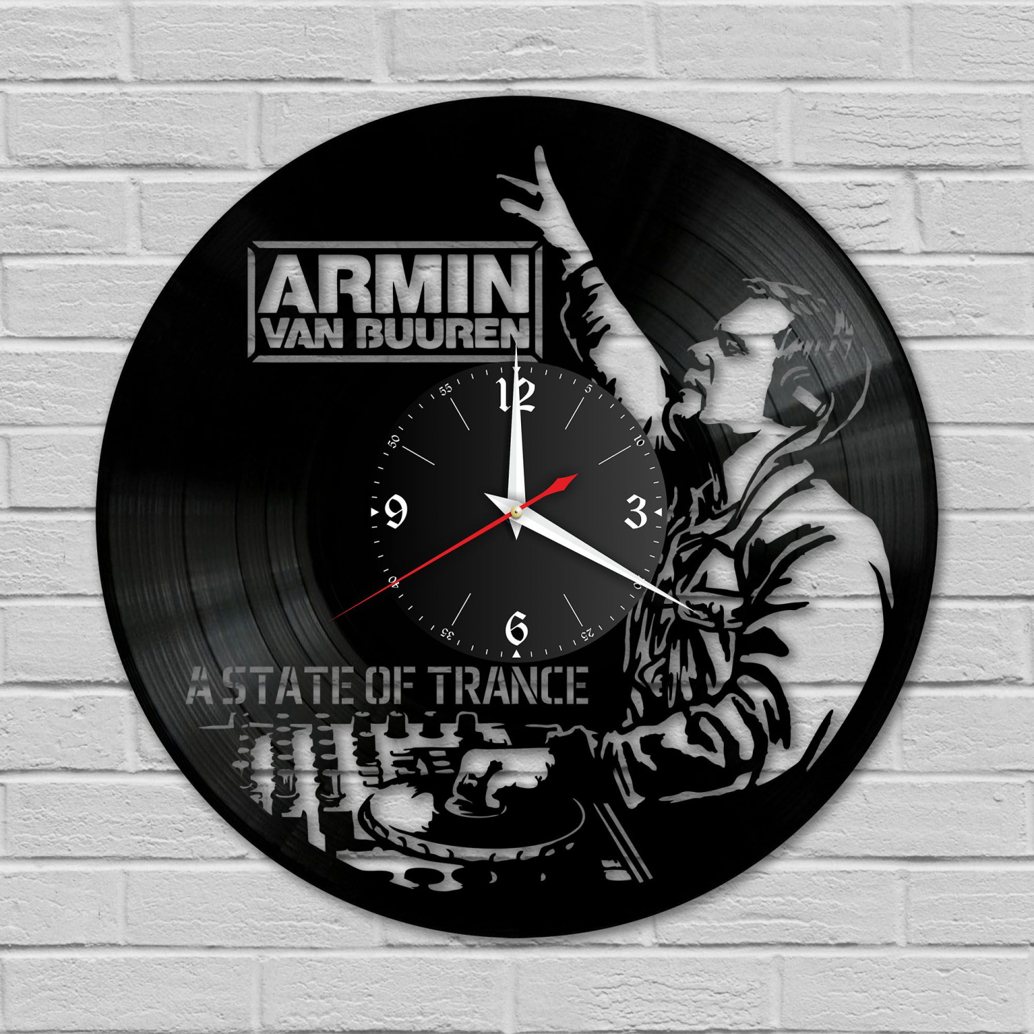 Часы настенные "Армин ван Бюрен (Armin van Buuren)" из винила, №1 VC-10230