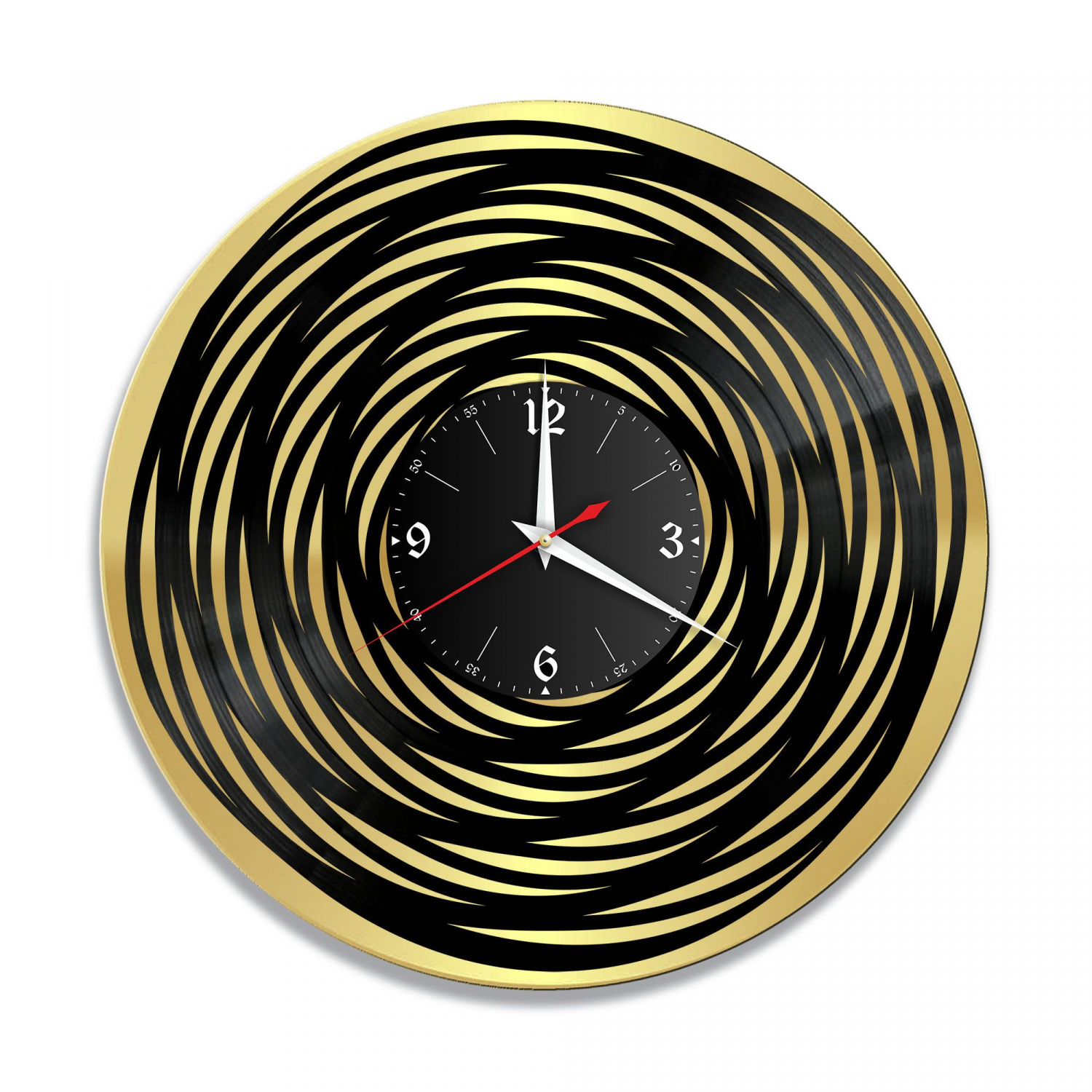 Часы настенные "Спираль, золото" из винила, №1 VC-12050-1