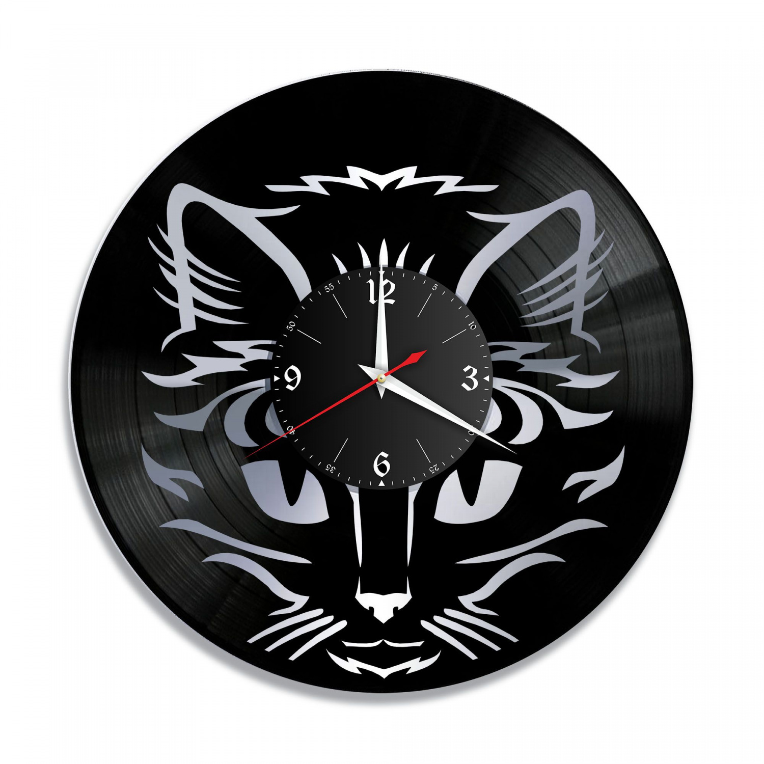 Часы настенные "Коты, серебро" из винила, №4 VC-10715-2