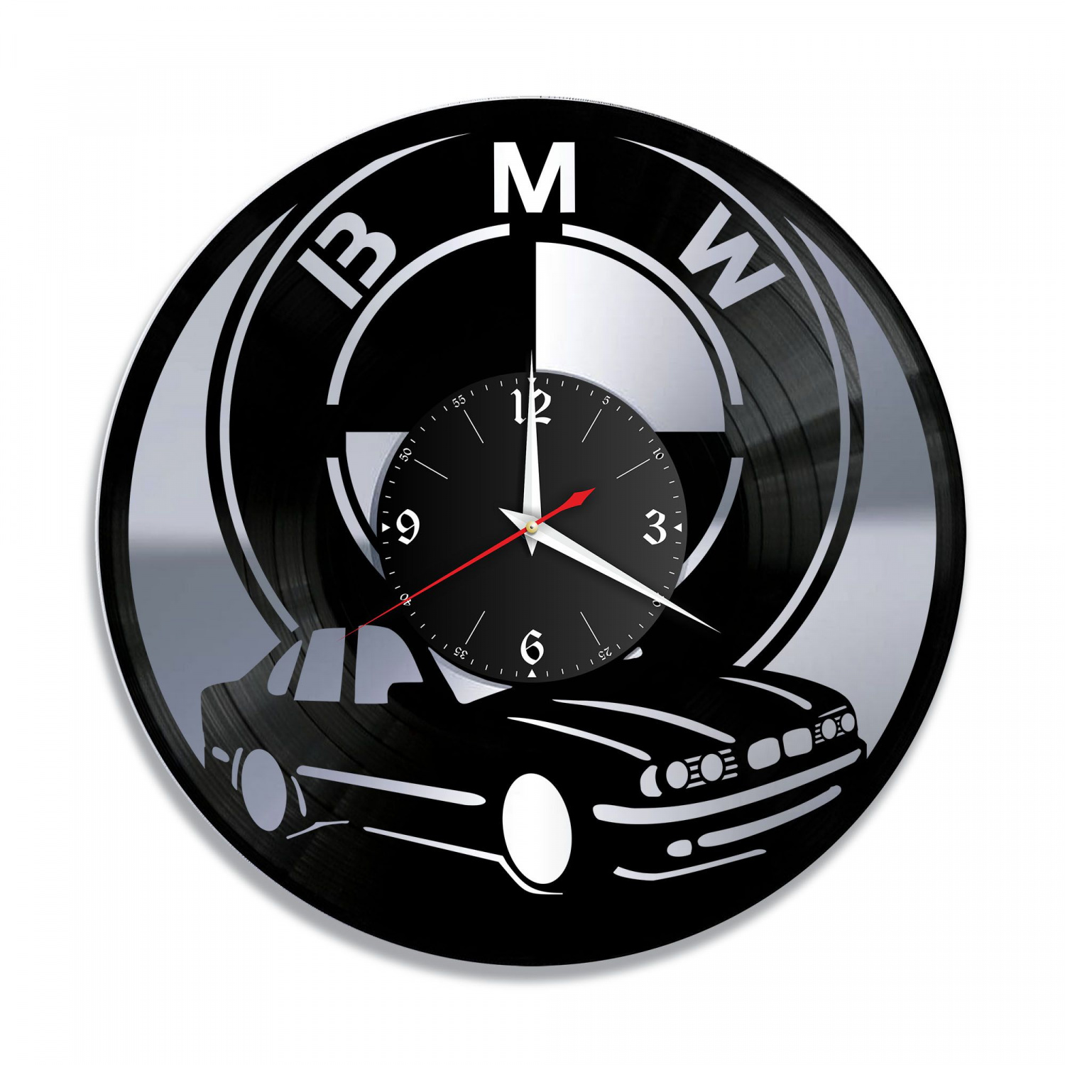 Часы настенные "BMW, серебро" из винила, №1 VC-10403-2