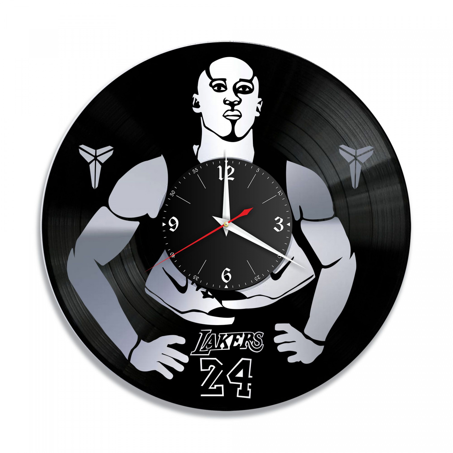 Часы настенные "Коби Брайант (Kobe Bryant), серебро" из винила, №1 VC-10553-2