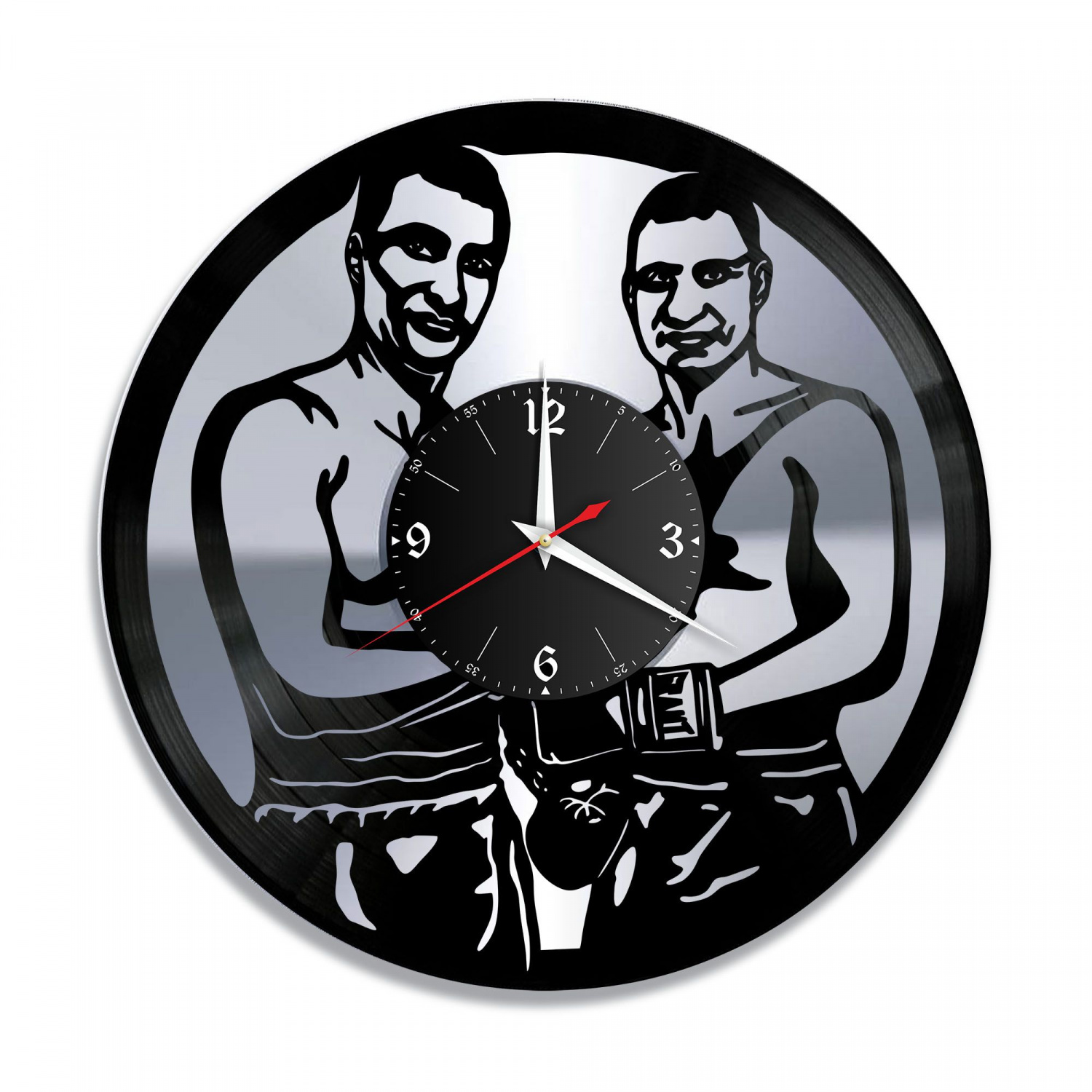 Часы настенные "Братья Кличко, серебро" из винила, №1 VC-10738-2