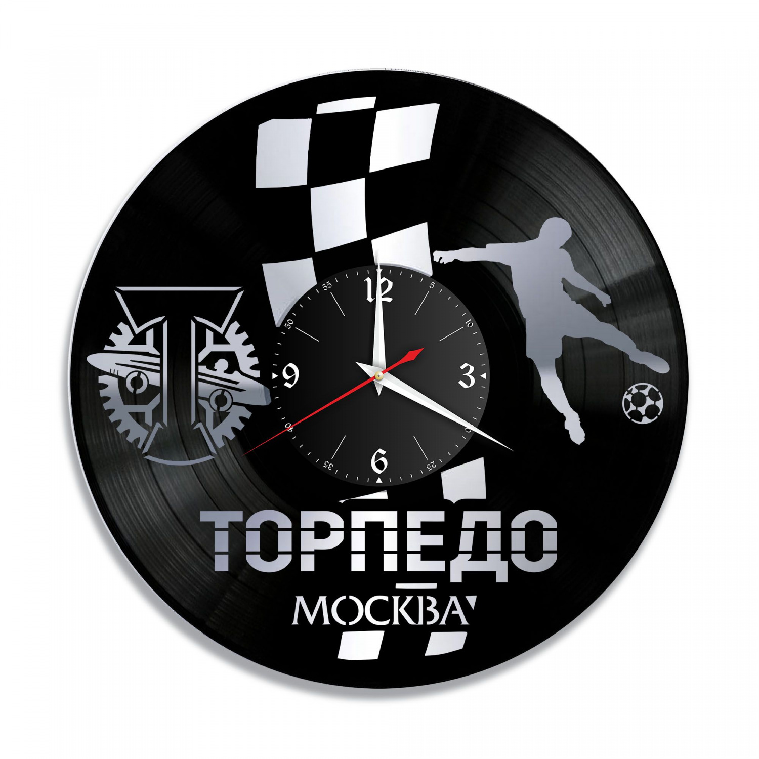 Часы настенные "ФК Торпедо, серебро" из винила, №1 VC-10548-2