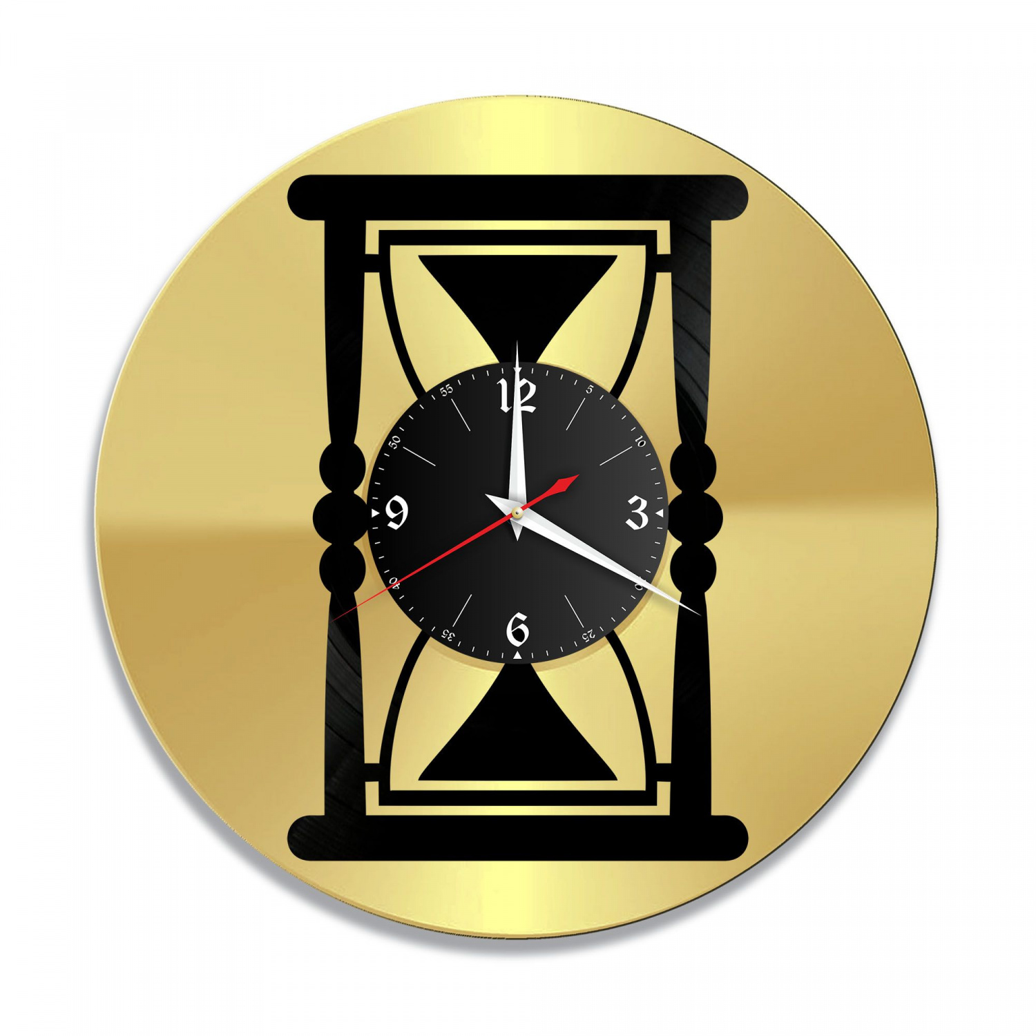 Часы настенные "Песочные часы, золото" из винила, №1 VC-10794-1