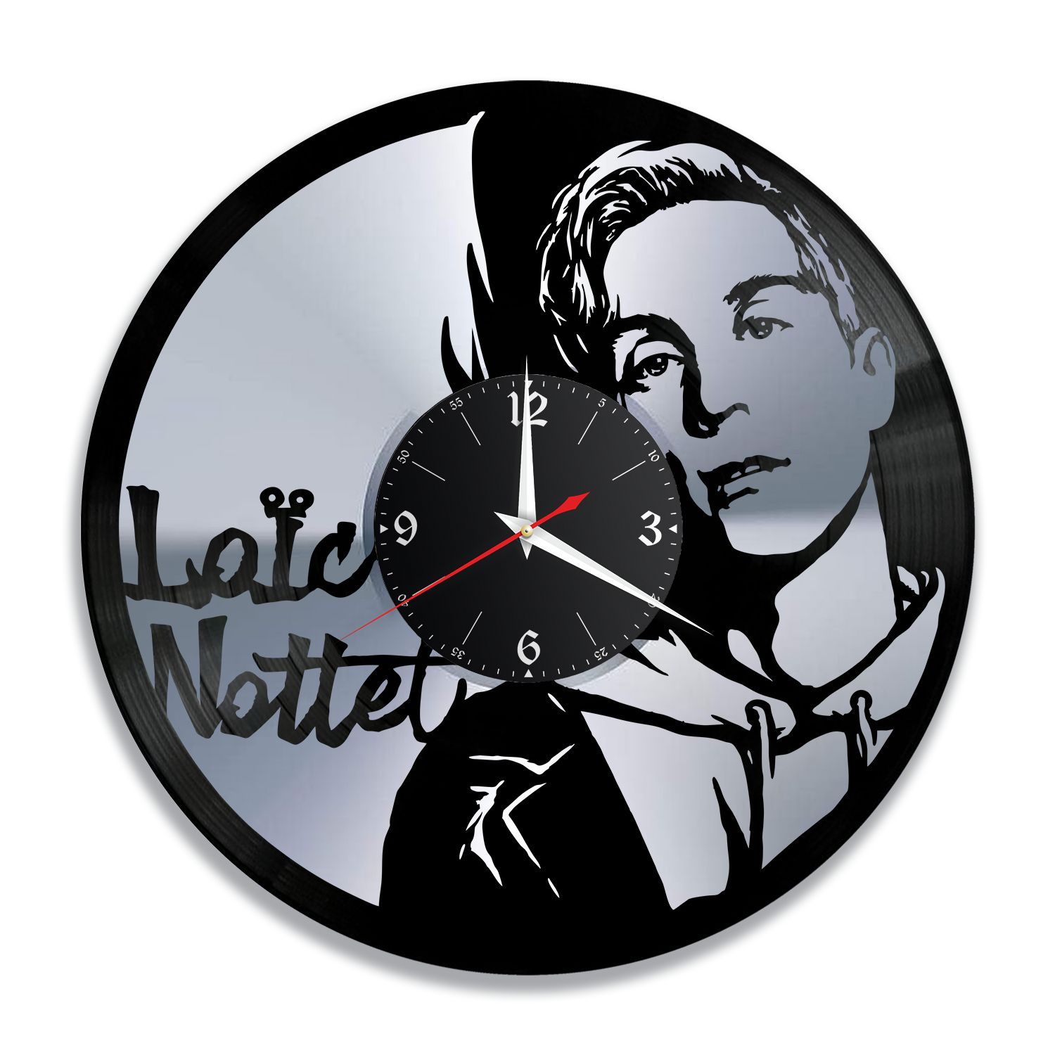 Часы настенные "Лоик Нотте (Loïc Nottet), серебро" из винила, №2 VC-12227-2