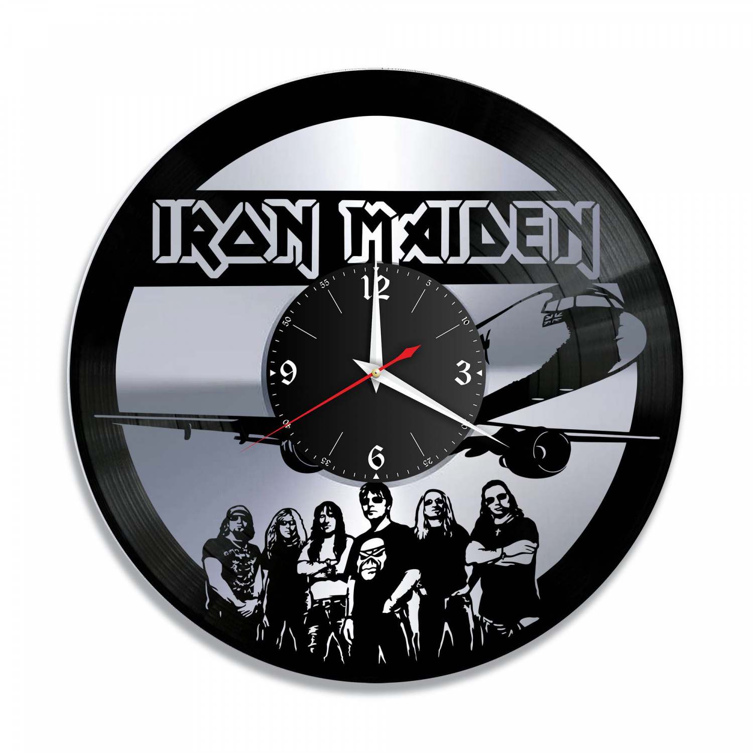 Часы настенные "группа Iron Maiden, серебро" из винила, №3 VC-12004-2