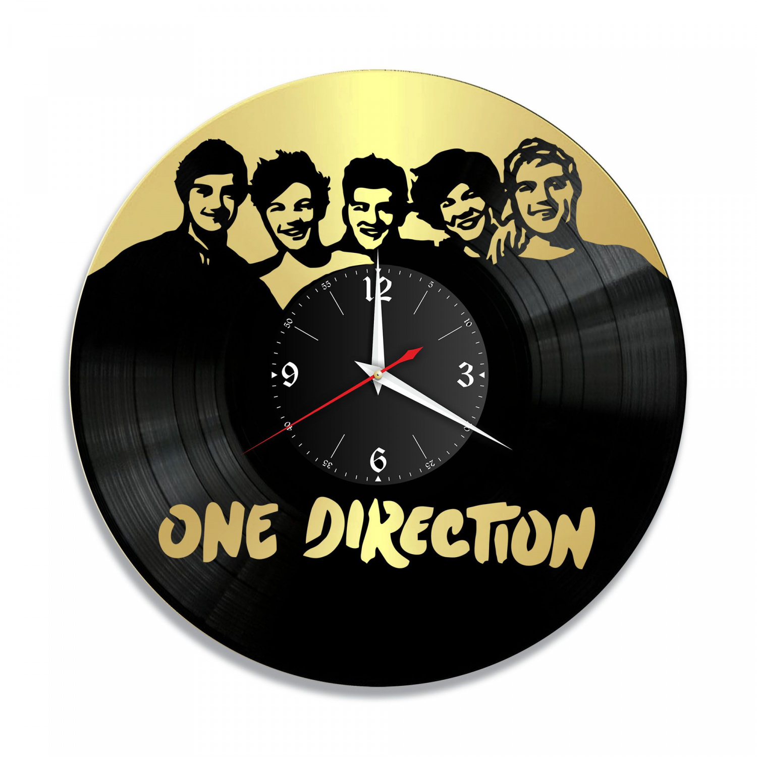 Часы настенные "группа One Direction, золото" из винила, №1 VC-10132-1