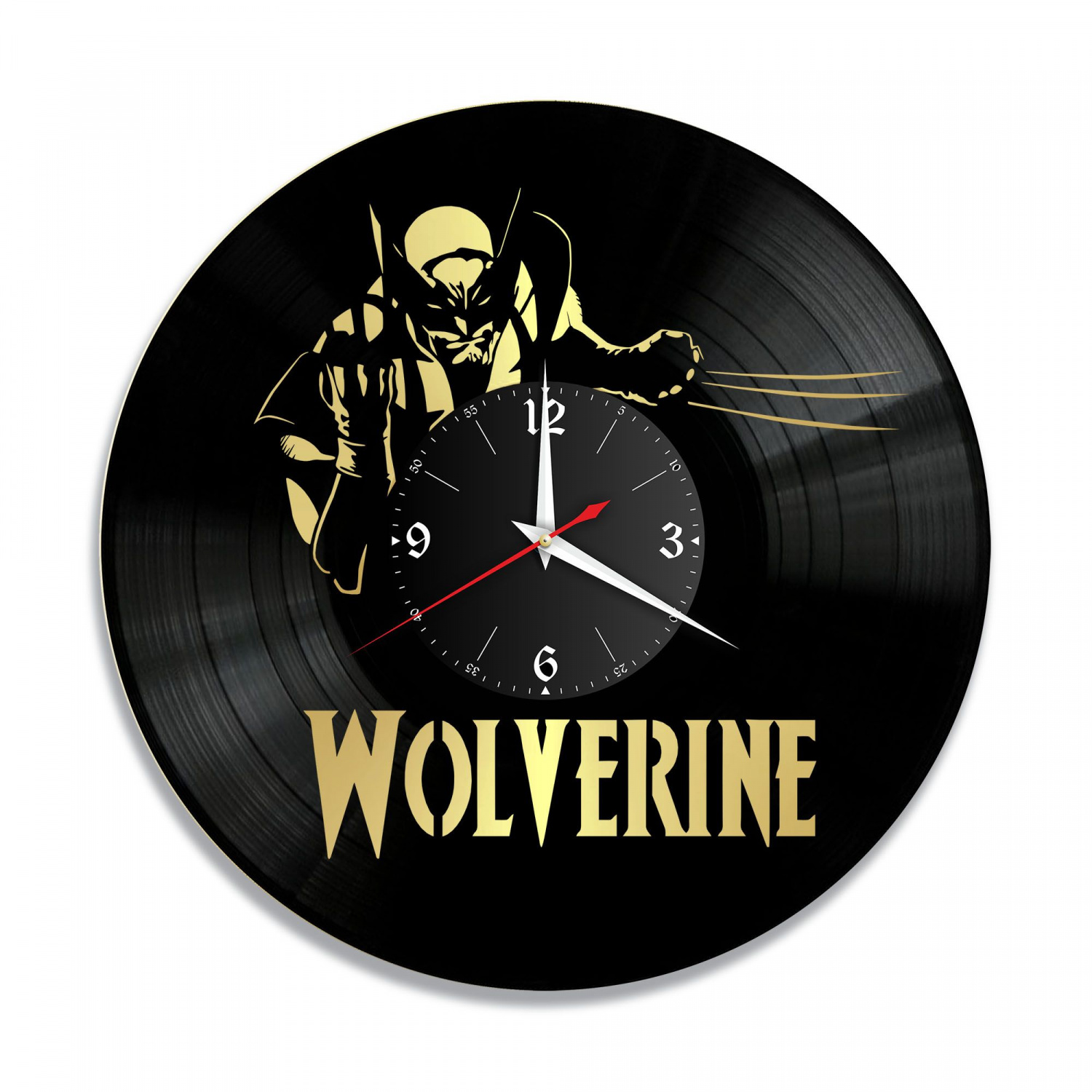 Часы настенные "Wolverine (Росомаха), золото" из винила, №1 VC-10313-1