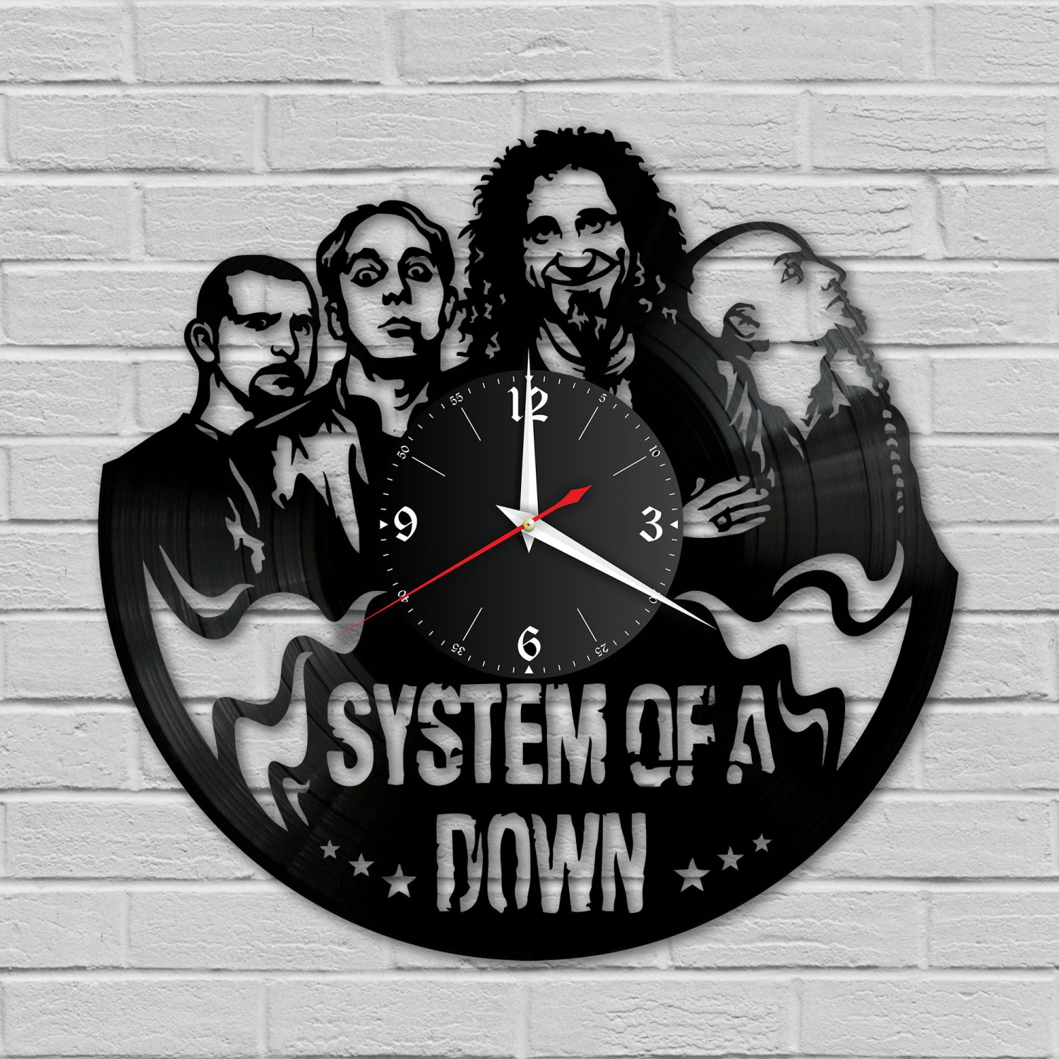 Часы настенные "группа System Of a Down" из винила, №2 VC-10168