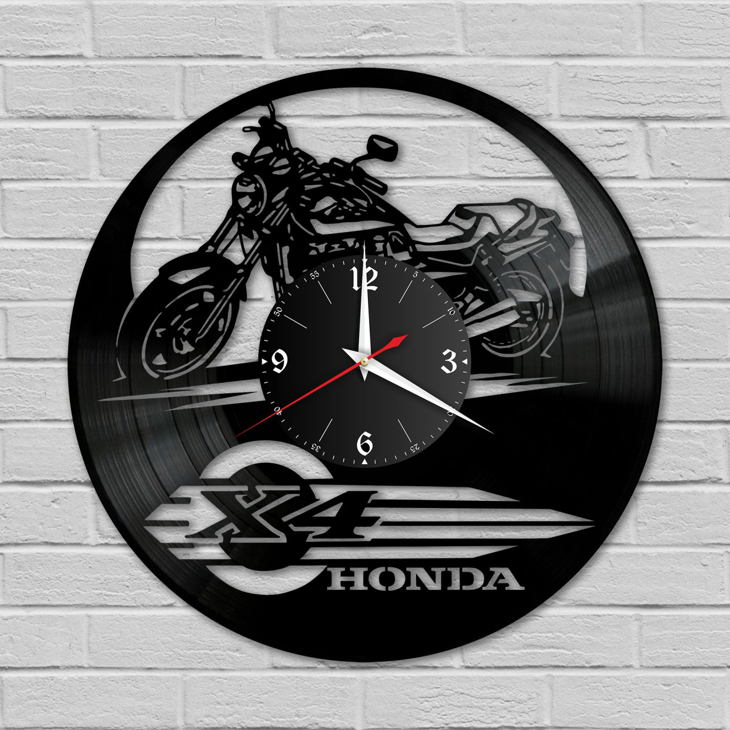 Часы настенные "Мото (Honda x4)" из винила, №20 VC-10885