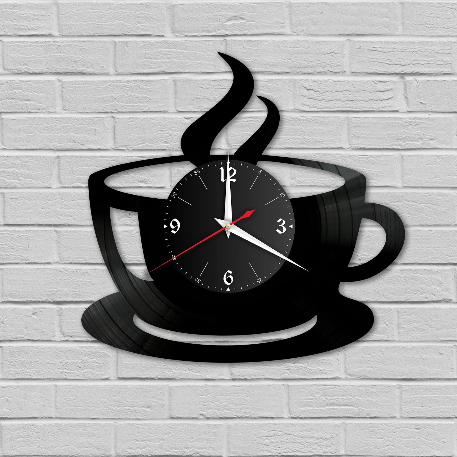 Часы настенные "Кофе" из винила, №1 VC-10603