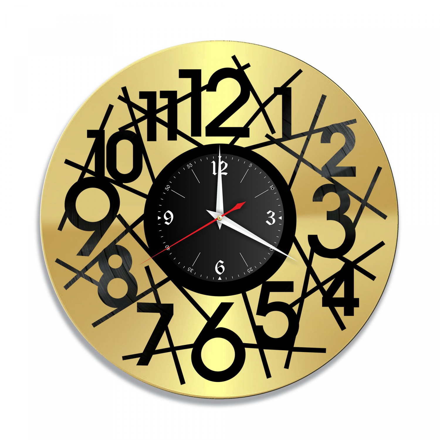 Часы настенные "Цифры, золото" из винила, №7 VC-10776-1