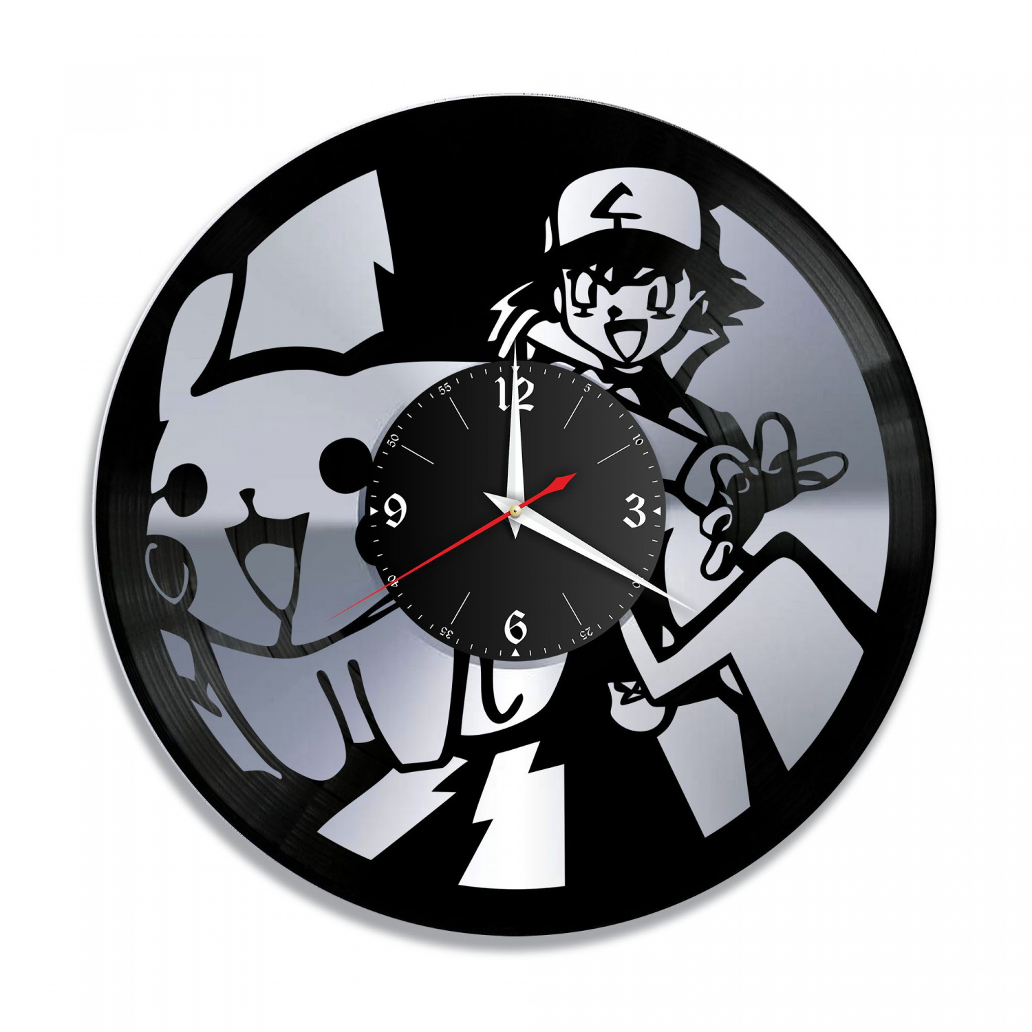 Часы настенные "Покемон, серебро" из винила, №1 VC-10341-2