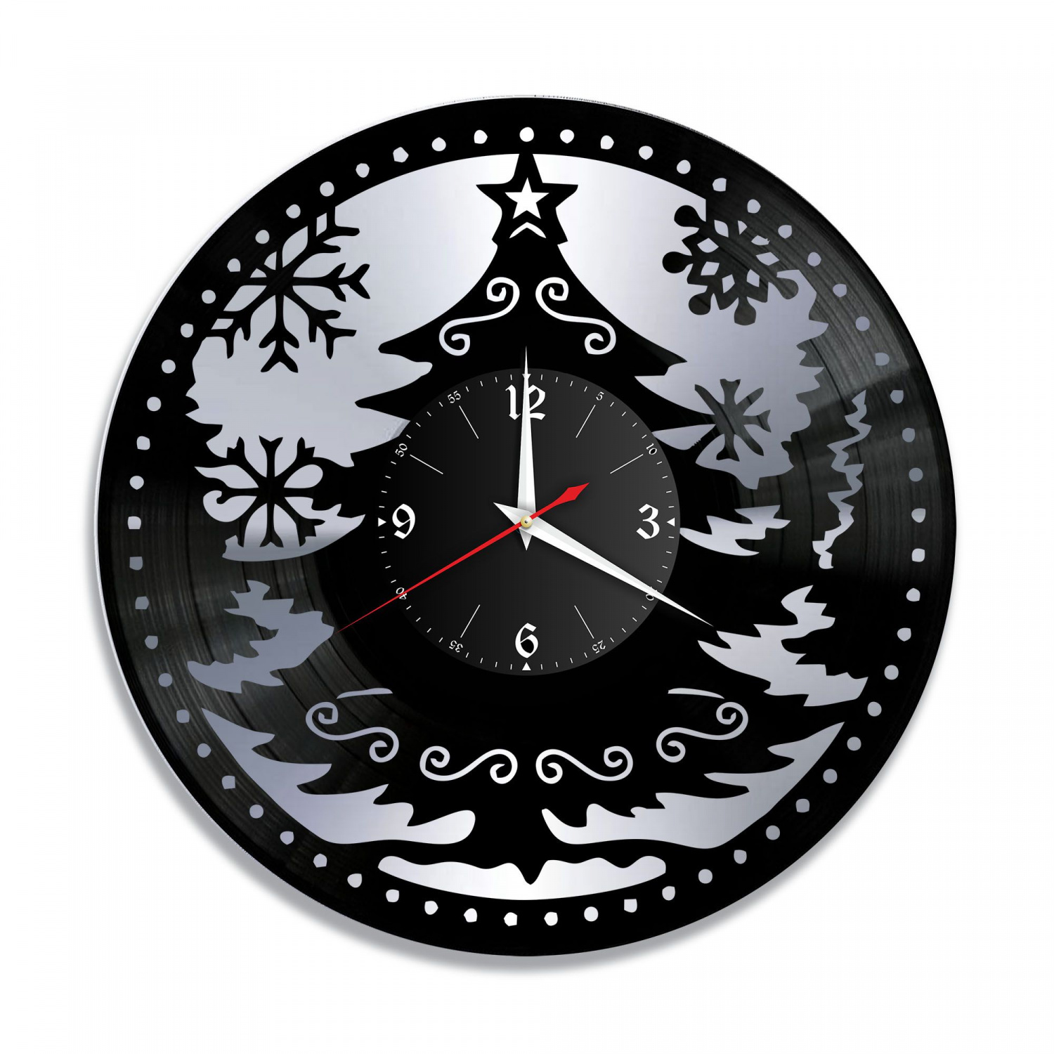 Часы настенные "Новый Год, серебро" из винила, №3 VC-10673-2