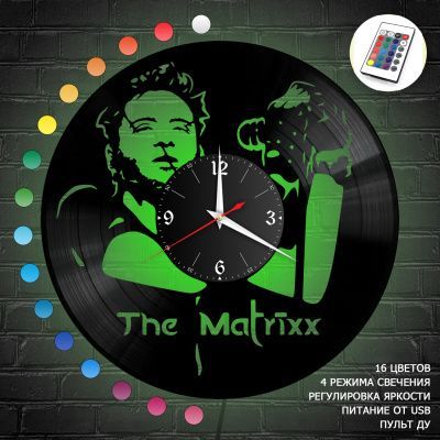 Часы с подсветкой "группа The Matrixx" из винила, №1