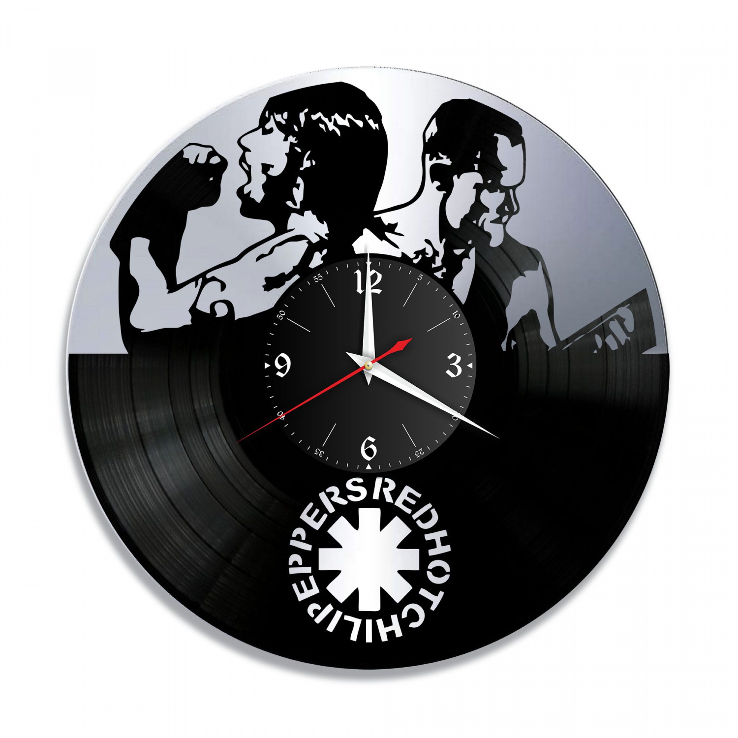 Часы настенные "группа Red Hot Chili Peppers, серебро" из винила, №3 VC-10151-2