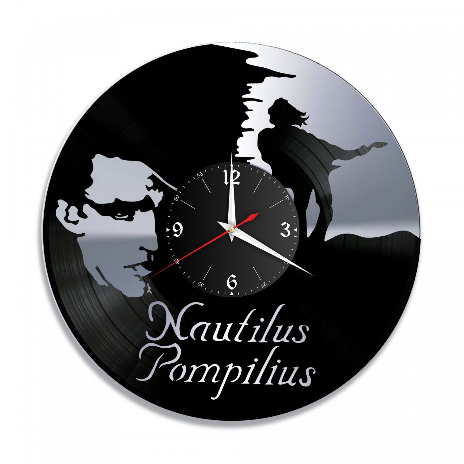 Часы настенные "Наутилус Помпилиус, серебро" из винила, №1 VC-10057-2