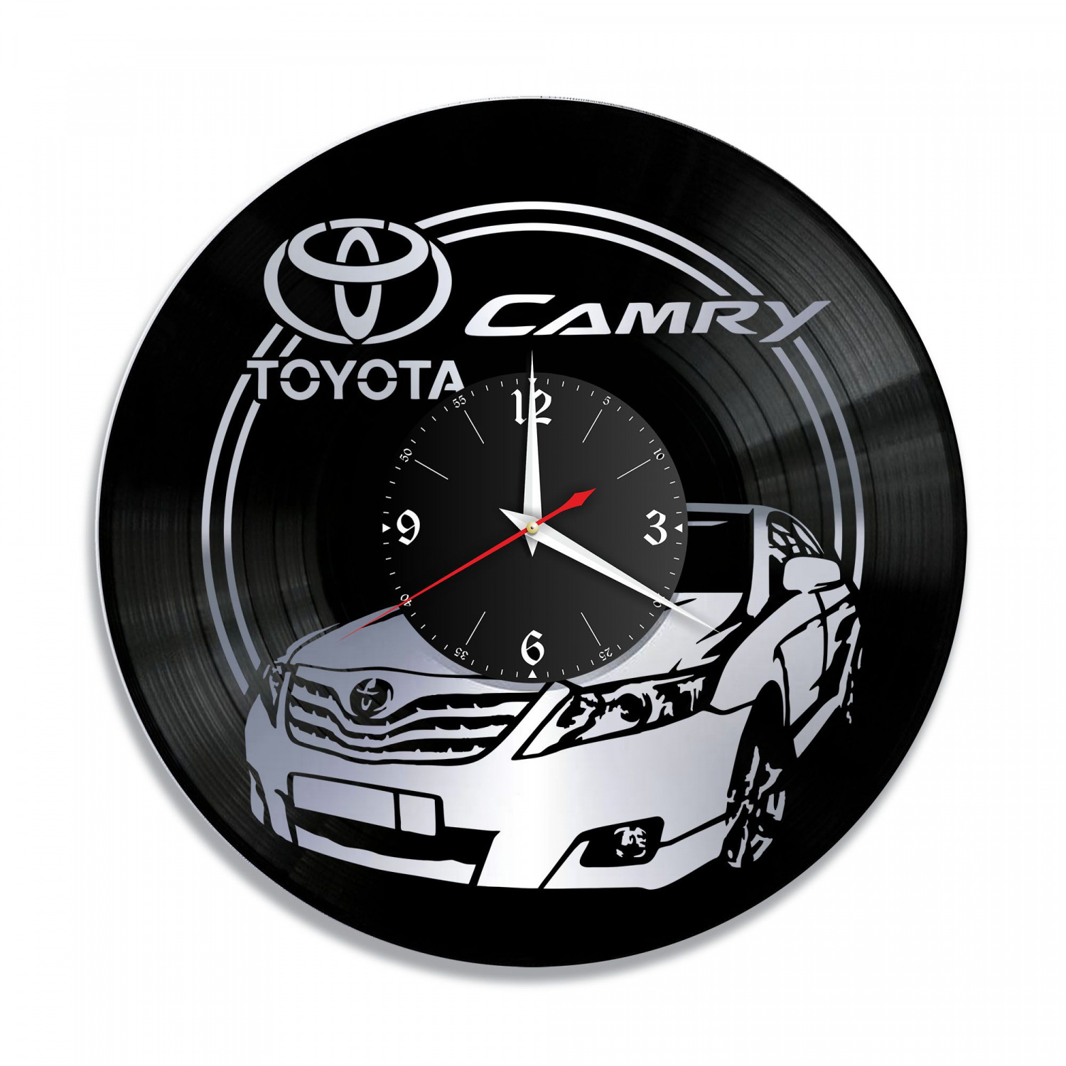Часы настенные "Toyota Camry, серебро" из винила, №3 VC-10430-2