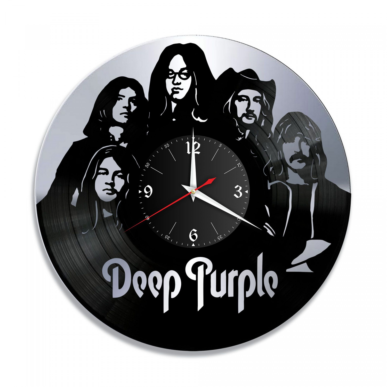 Часы настенные "группа Deep Purple, серебро" из винила, №2 VC-10090-2