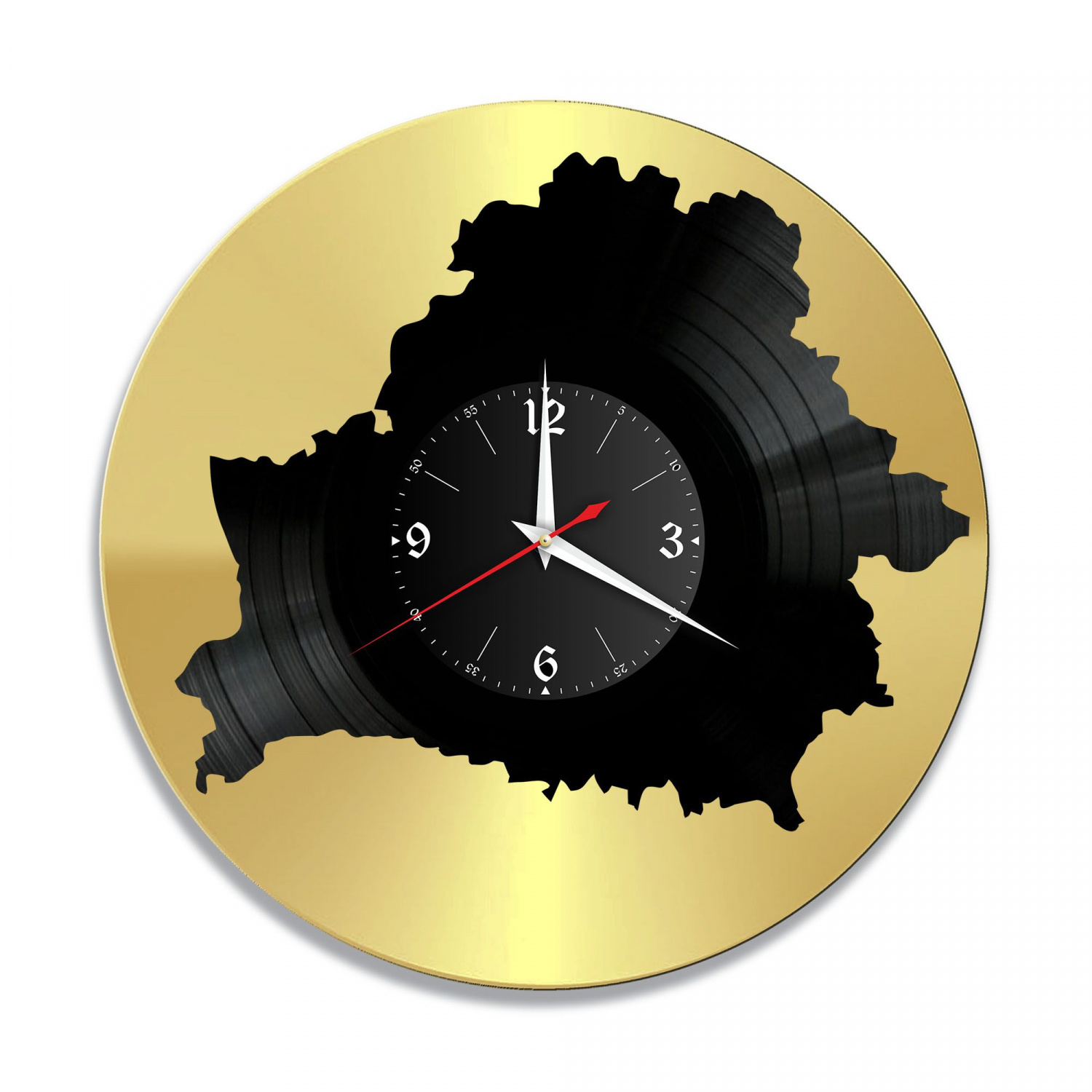 Часы настенные "Беларусь, золото" из винила, №1 VC-10454-1