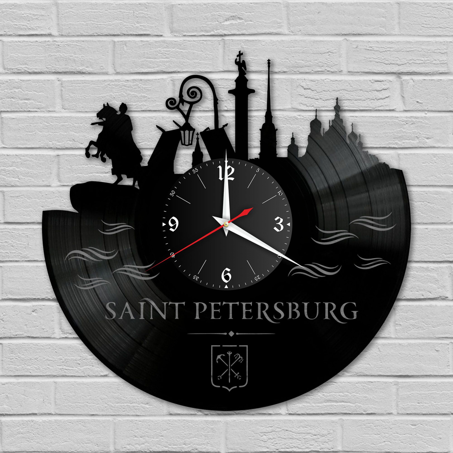 Часы настенные "Питер" из винила, №2 VC-10501