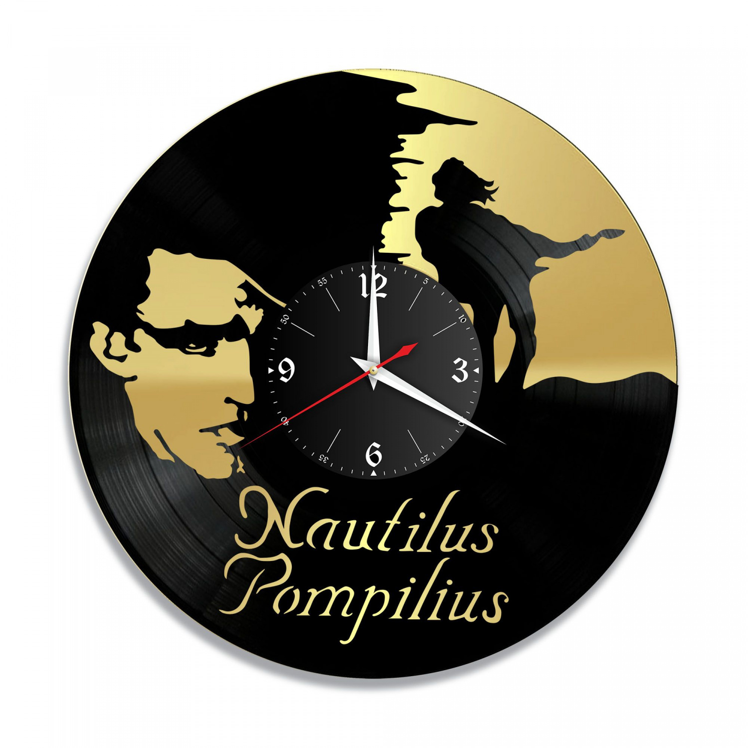 Часы настенные "Наутилус Помпилиус, золото" из винила, №1 VC-10057-1