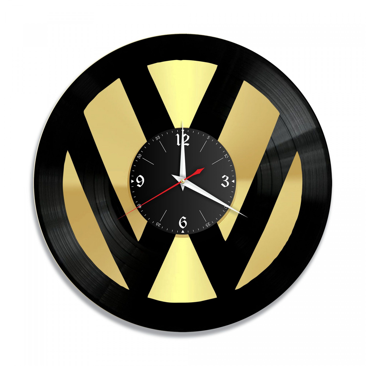 Часы настенные "Volkswagen, золото" из винила, №1 VC-10431-1